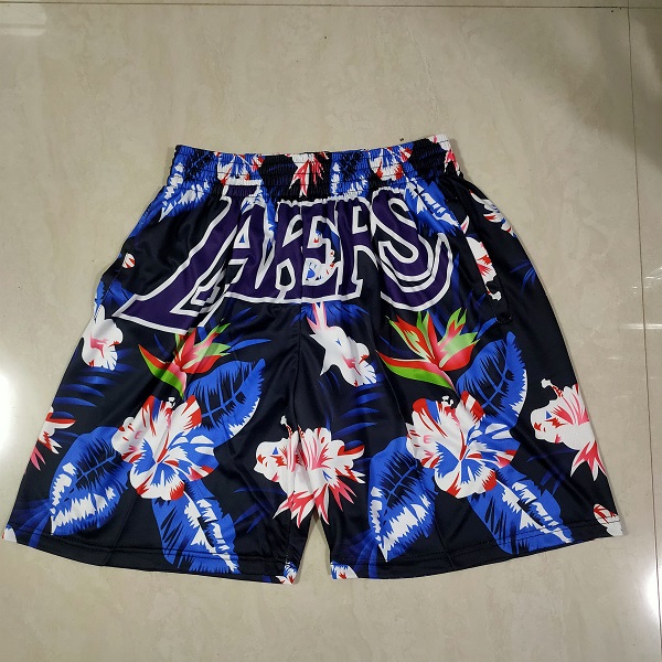 Men NBA 2021 Los Angeles Lakers Flower Edition Shorts